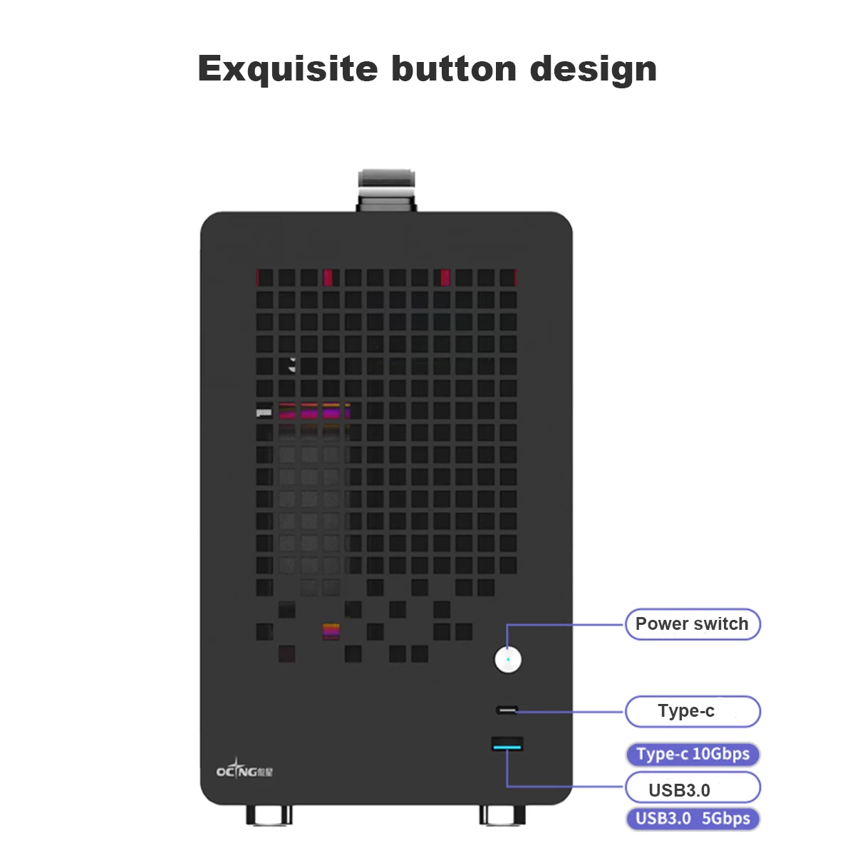 OCNG Weijie PRO Computer Case Graphics Card Limit 380mm ITX Desktop Portable PC Case