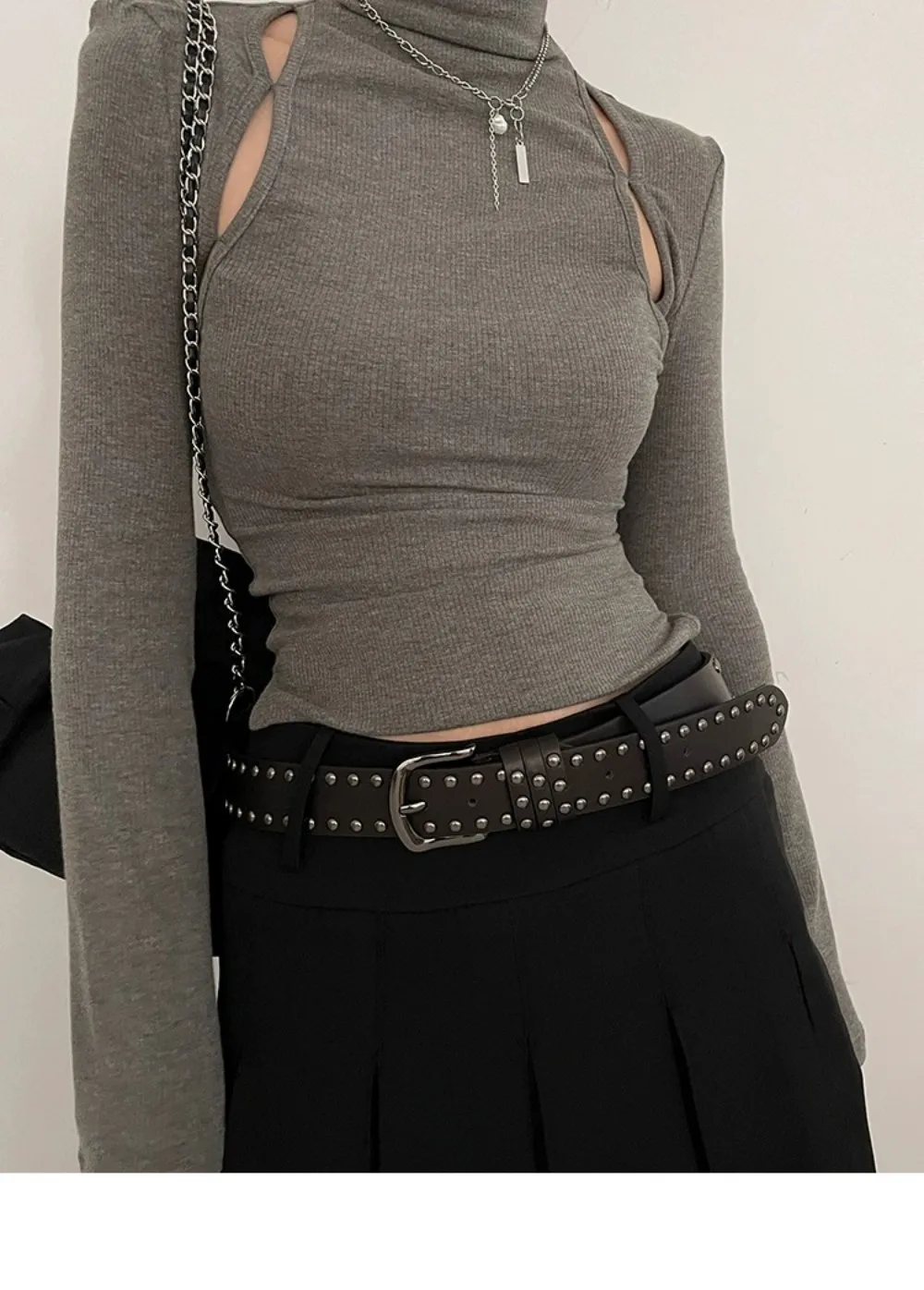 Mode Niet Gürtel Heavy Metal Gürtel Männer Frauen Punk Rock Stil Designer Gürtel Jeans Gürtel Y2K Gürtel Mode Dekoration frauen gürtel – Detail 12