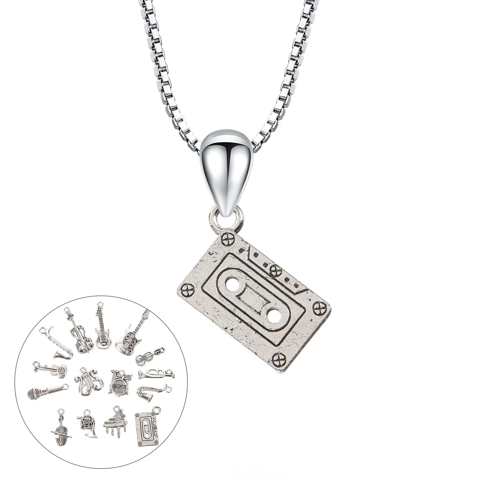 

15 Pcs Musical Instruments Charms DIY Jewelry Accessories Vintage Metal Pendants Handcraft Supplies Necklace Decor Gifts
