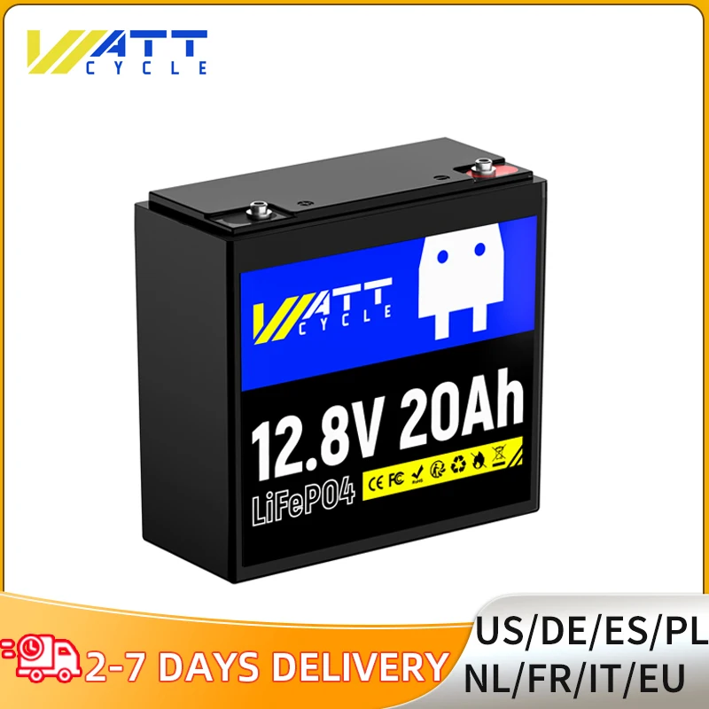 WattCycle 12V 20Ah LiFePO4 Battery Built-in 20A BMS Safe Rechargeable Electric Portable Power Lithium Iron Phosphate Batteries