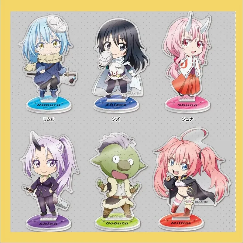 Game Shizu Gobuta Shuna Shion Rimuru Acrylic Stand Doll Anime Mini Figure Model Plate Cosplay Toy for Gift