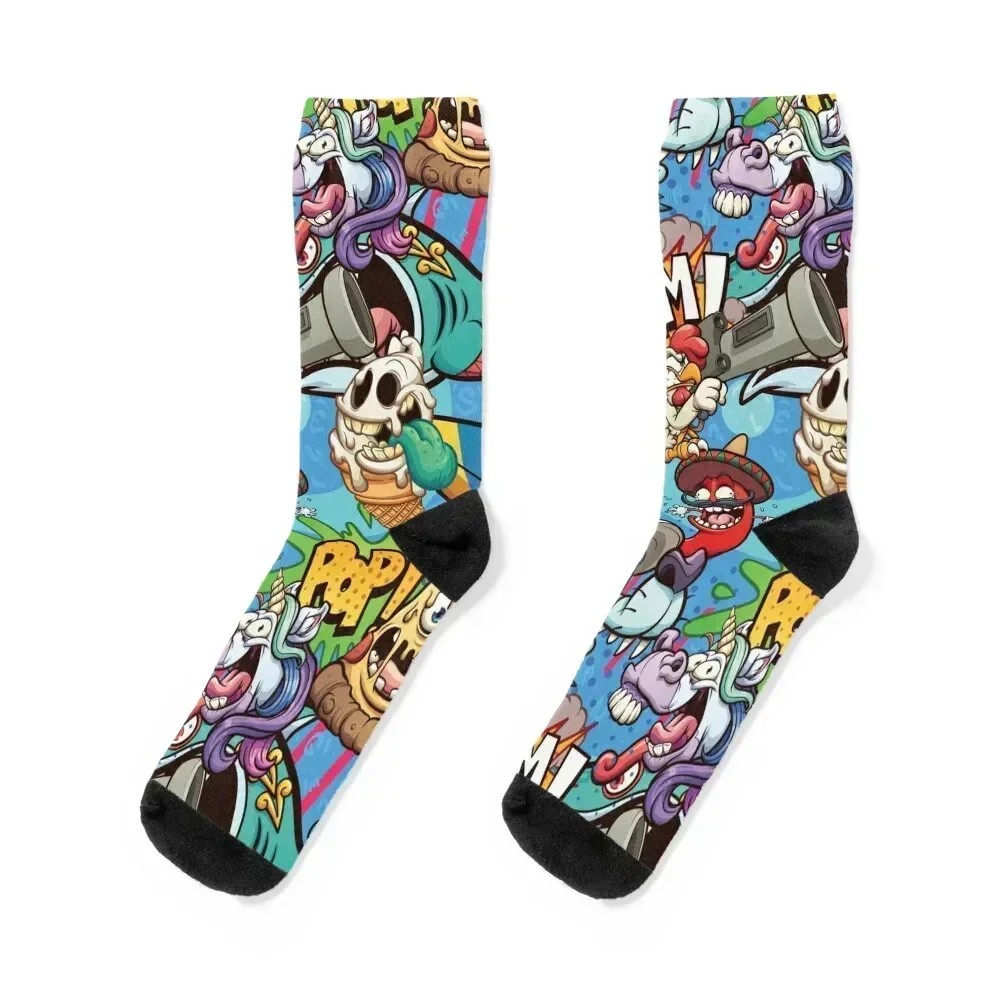 

Graffiti Socks fashionable luxury Run heated Socks Women Men's