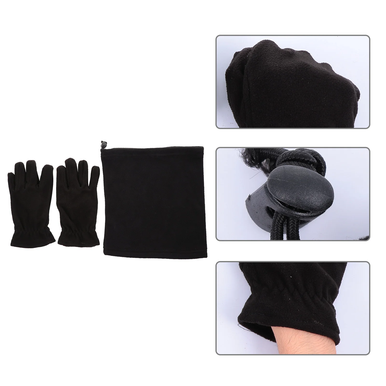 1Set Setelan Pelindung Dingin Musim Dingin Sarung Tangan Bulu Hangat Syal Kerah Tebal Set Topi Anti Angin Setelan Pelindung Dingin yang Nyaman