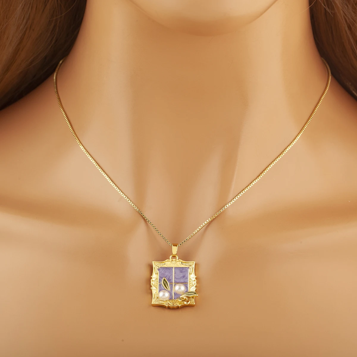 ニディン レディース ヴィンテージ油絵風エナメルネックレス  - Vintage Fashion Female のレビューと価格
