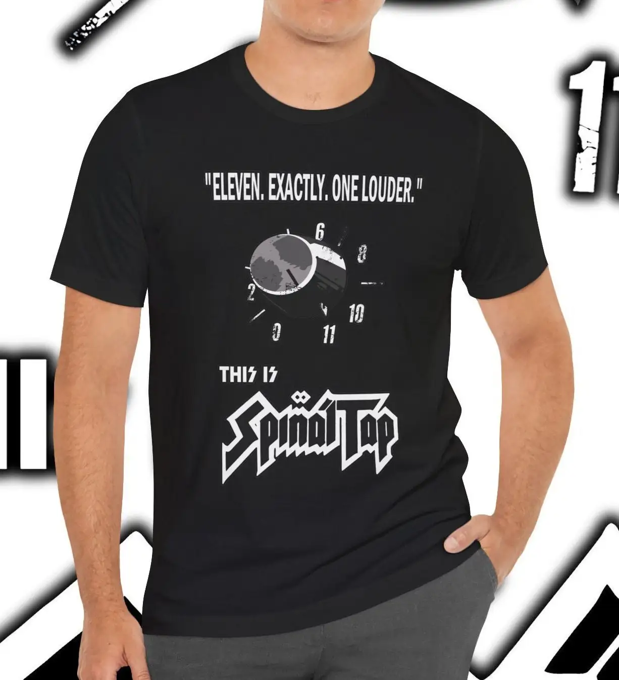 Eleven Exactly One Louder Spinal Tap Movie T shirt Classic satirical mockumentary film by Rob Reiner GenXT4Me