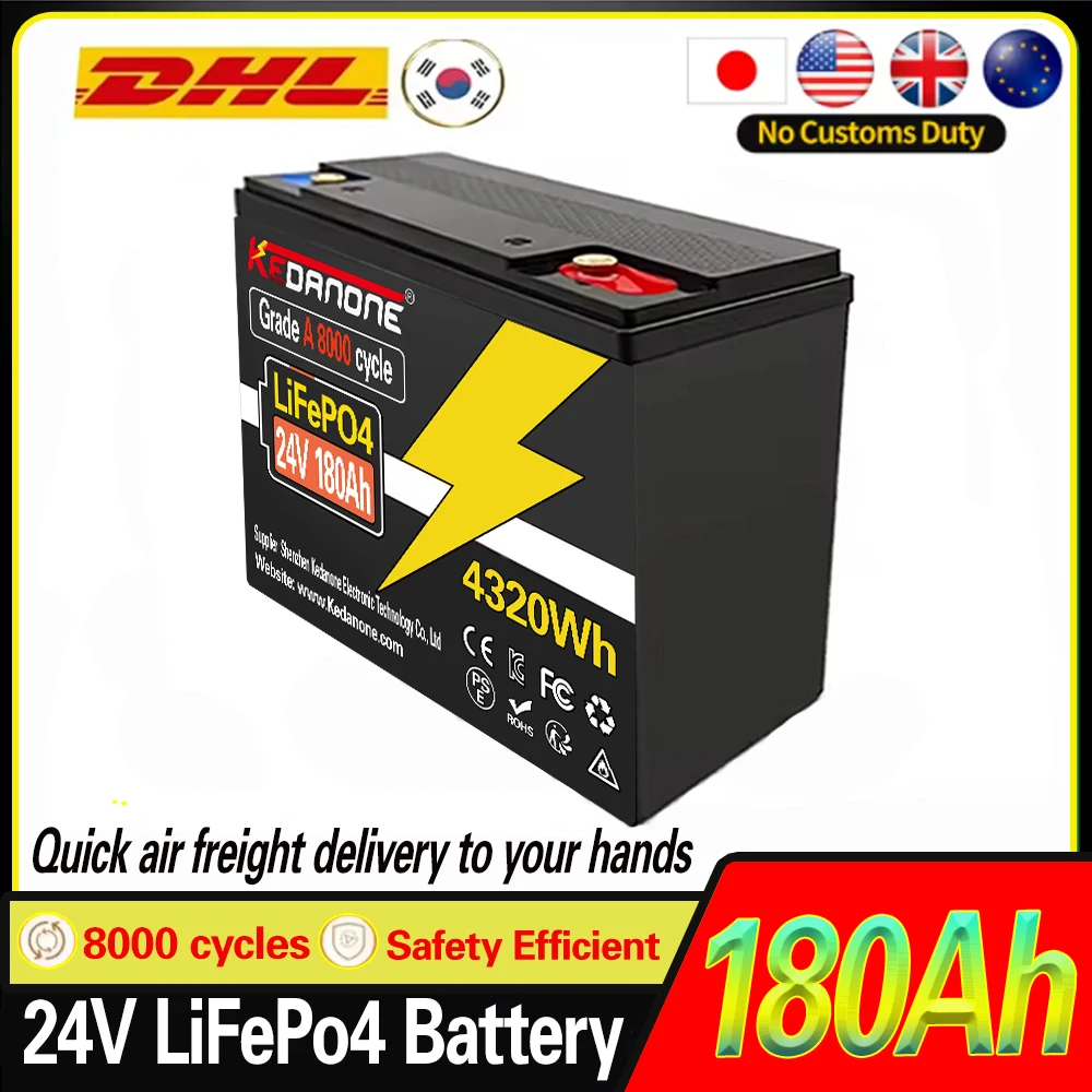 

LiFePo4 32700 24V 180Ah lithium iron phosphate battery has built-in 180A BMS, which is a solar-powered off-grid battery on land.