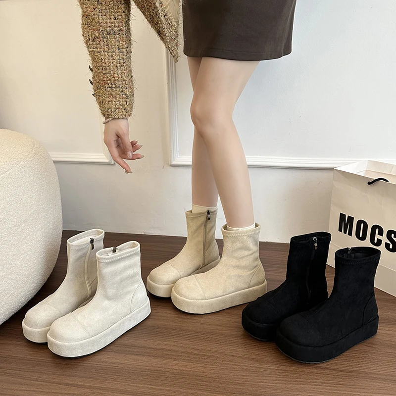 

2025 Women Ankle Boots Casual Sport Winter Shoes 2025 Elegant New Fashion Boots Brand Woman Sneakers Walking