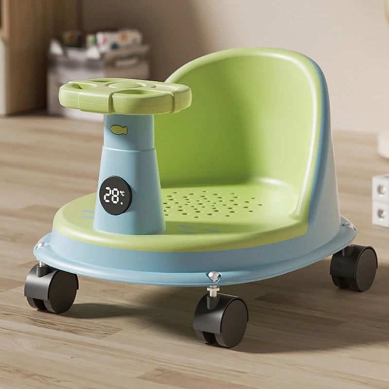 

J15U Infant Baby Sitting Bath Chair Anti Tip Base Shower Stool with/without Intelligent Temperature Sensing for Bathtubs