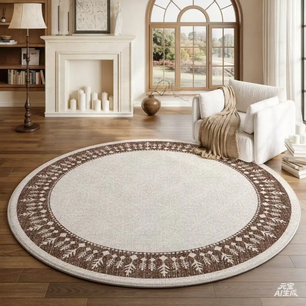 Round Flannel Carpet For Living Room Coffee Table, Bedroom Bedside Rug, Hanging Basket, Study Computer Chair Cushion Home Decor