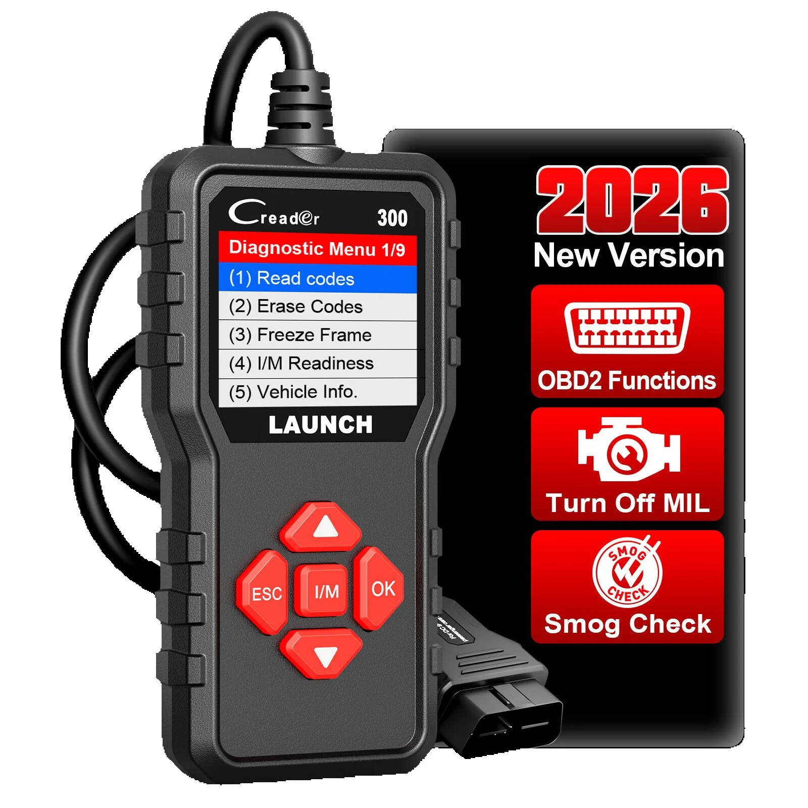 LAUNCH X431 CR300 Pełny skaner OBD2 do odczytu i usuwania kodów usterek układu silnika, narzędzie diagnostyczne do samochodów, darmowa aktualizacja, porównywalny z CR3001 CR3008 — 2