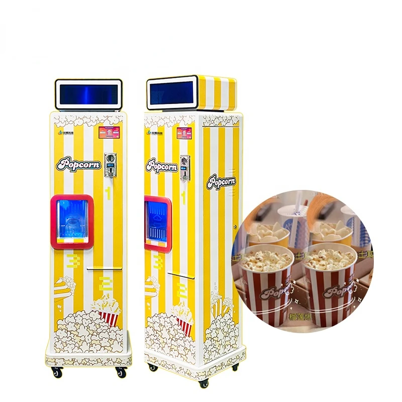 Vending Popcorn Machine Commercial Automatic Electronic Payment Food Hot Air Popcorn Vending Machine