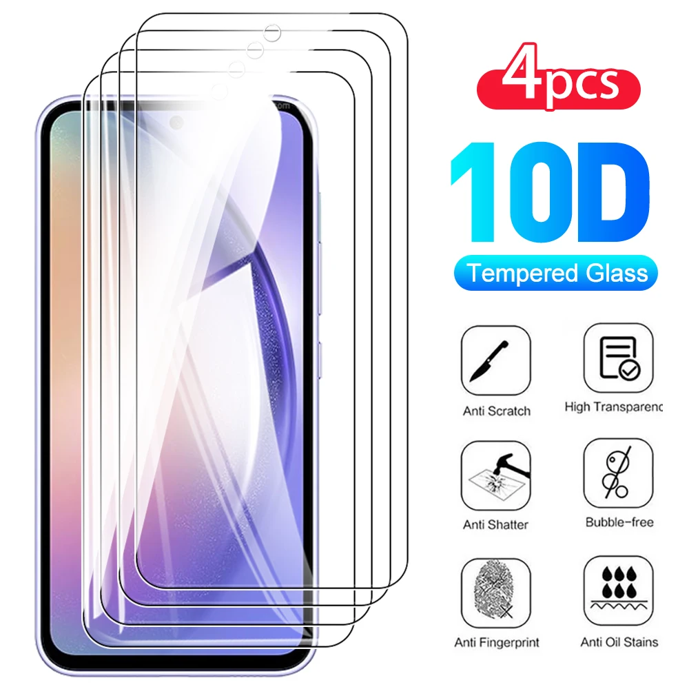 4PCS 9H Tempered Glass Case For Samsung Galaxy A54 Protection Glass samsun A 54 SamsungA54 5G Phone Screen Protective Film Cover