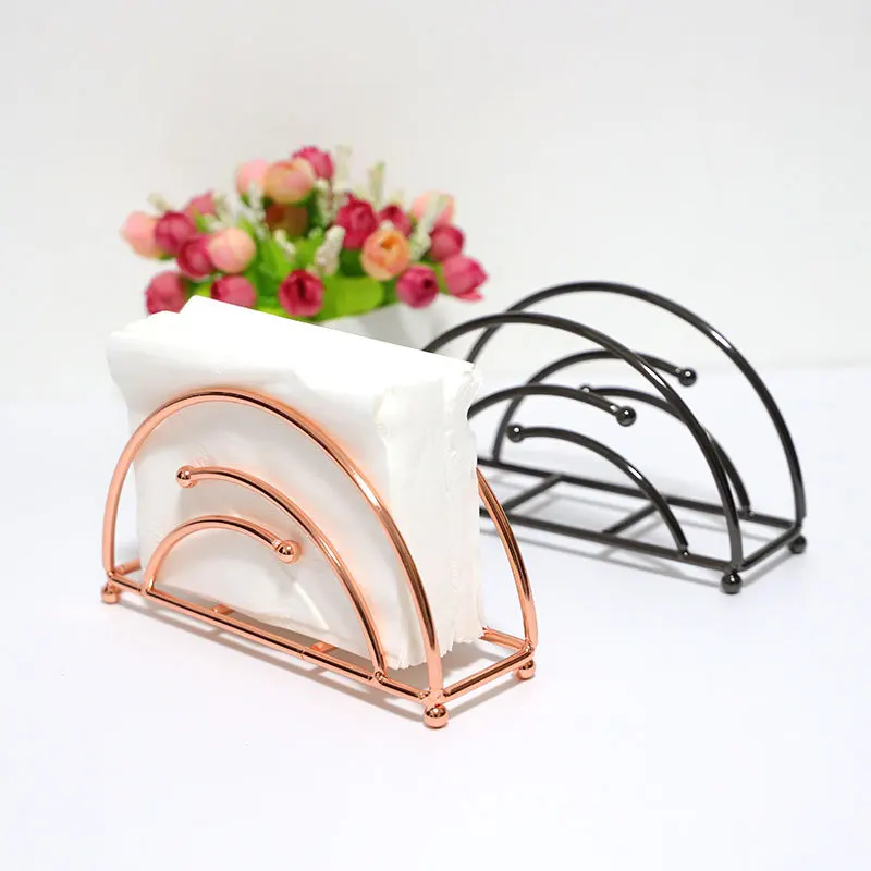 

wrought iron tissue holder metal vertical semicircular napkin holder coffee shop hotel cardboard folder table storage rack