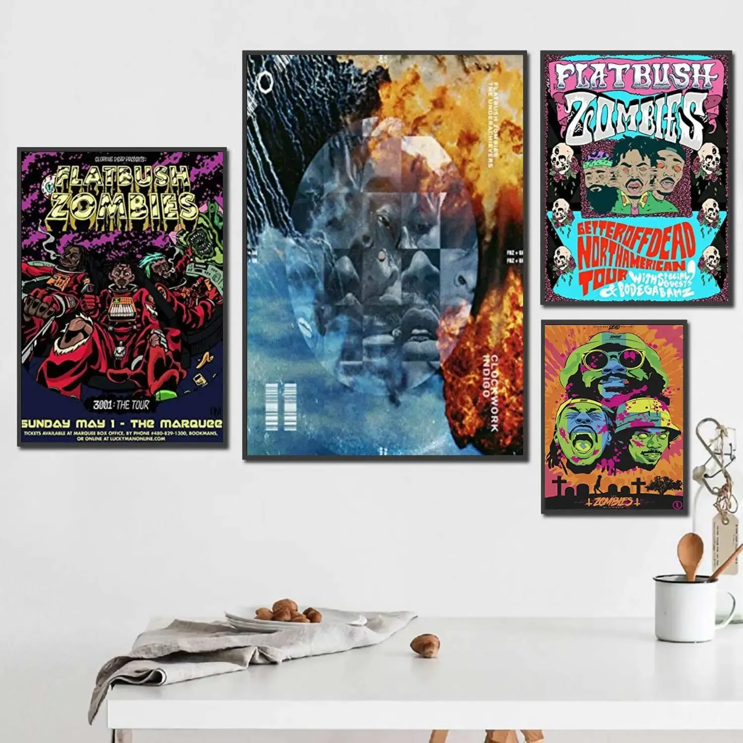 Flatbush Zombies HipHop Group Canvas Poster x  Modern Wall Art for Living Room Bar Cafe Decoration Unique Gift Idea