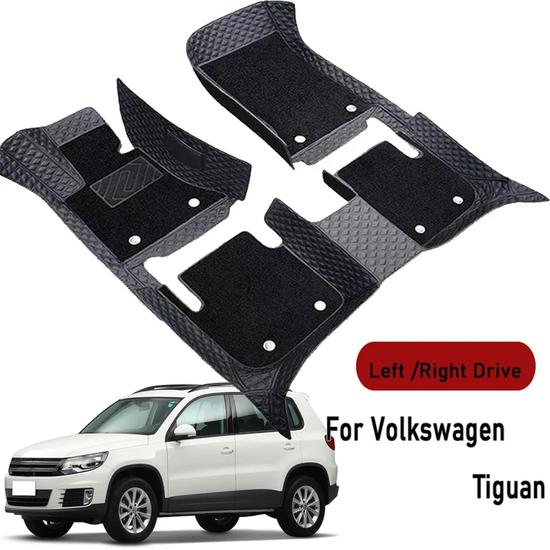 Car Floor Mats for Volkswagen Tiguan 2010 2011 2012 2013-2018 Customauto Foot Pads Automobile Carpet Cover Interior Accessories