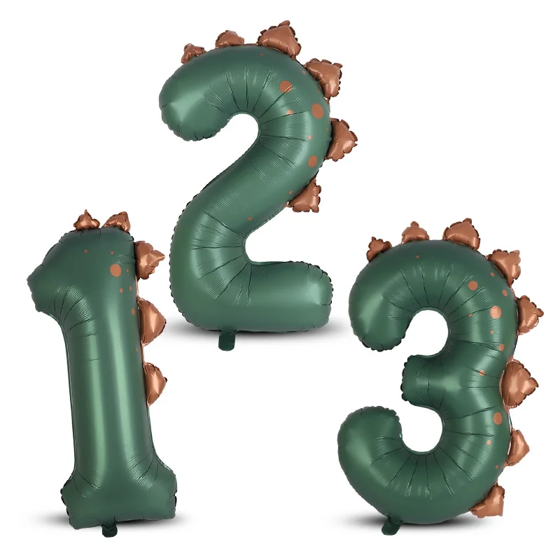 

40inch Dinosaur Number Balloons for Kids Boy Girl Birthday Party Decoration Supplies 1st Birthday Cartoon Aluminum Foil Balloons