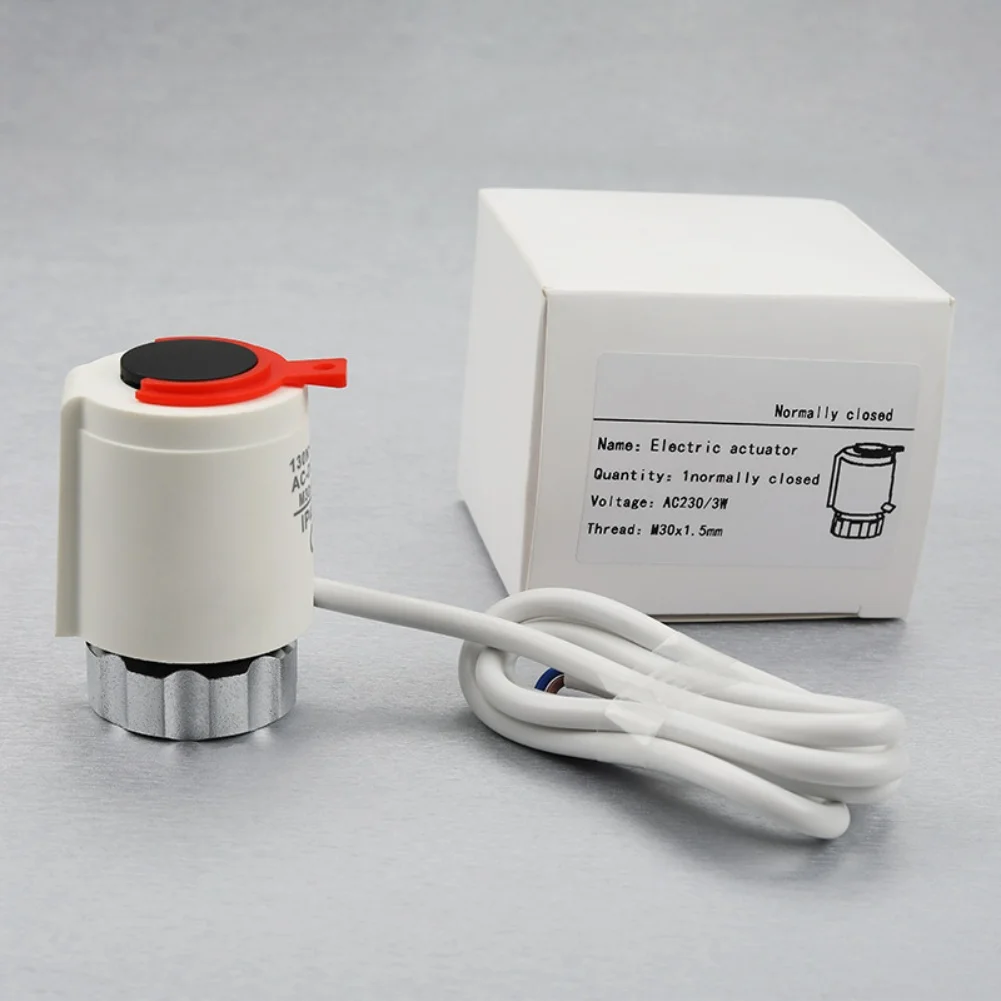 Electric Floor Heating Actuator 230V Normally Closed with Robust Plastic Material and 110N Closing Force for Long Term Use