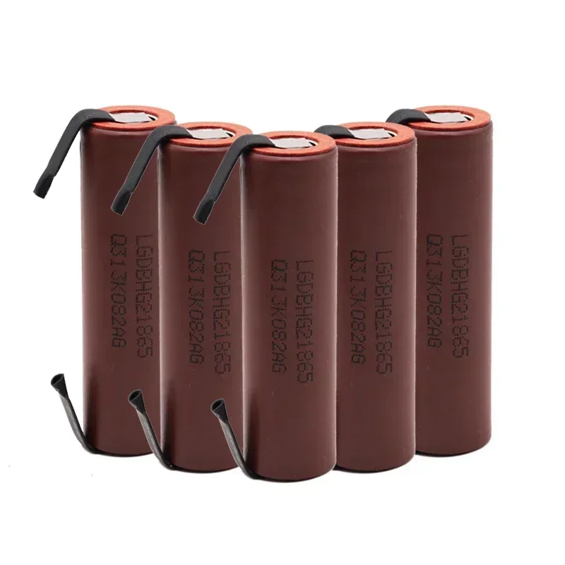 10PCS ForLG HG2 3000mAh battery 3.6v 18650 battery with strips soldered battery for screwdrivers 30A high current+DIY nickel