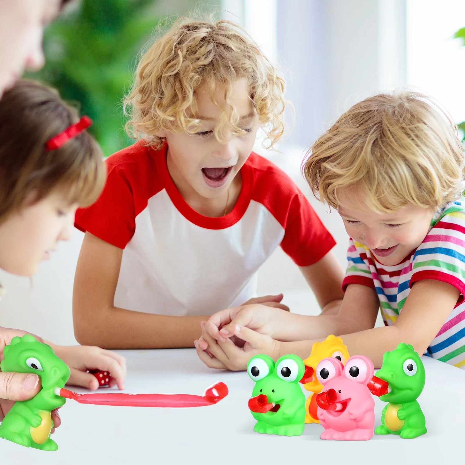 6 Pcs Sticking Out Animal Squeeze Toys Desk Frog Frogs For Kids Squishy Dinosaur Stress Stuffed