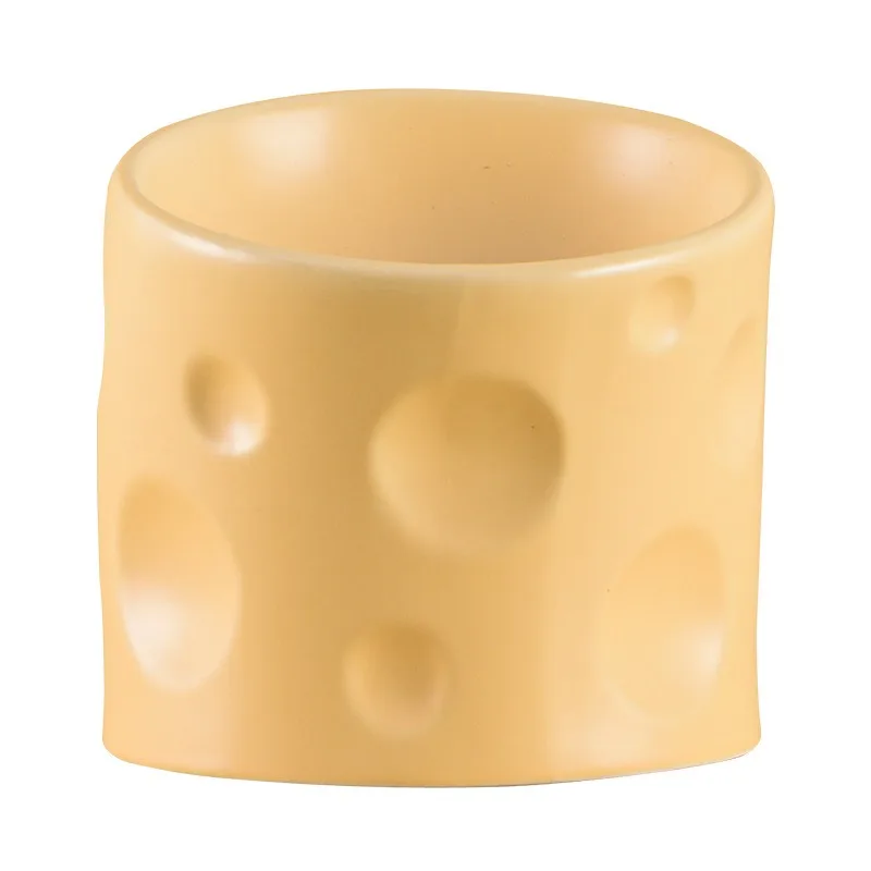 

Cheese Shape Ceramic Pet Bowl Elevated Tilted Cat Food Water Bowl High Base Protect Neck Anti Spill Cute Dog Feeder Pet Supplies
