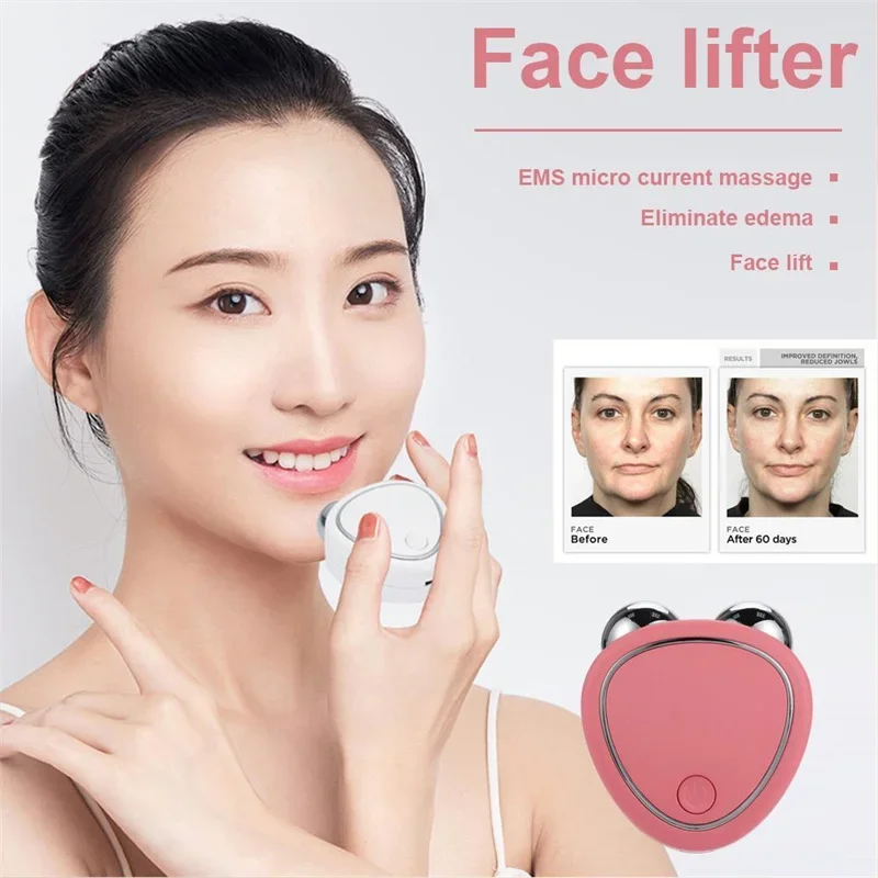 EMS Facial Lifting Massage Machine Portable Microcurrent Roller Skin Tightening Rejuvenation Beauty Charging Facial Anti Wrinkle