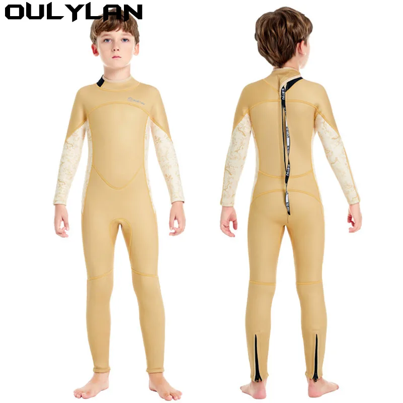 

Oulylan 2/ 3mm Wetsuit For Girls Boys Surf Neoprene Diving Suit Children Thermal Scuba Bathing Suits Cold Keep Warm for Kids