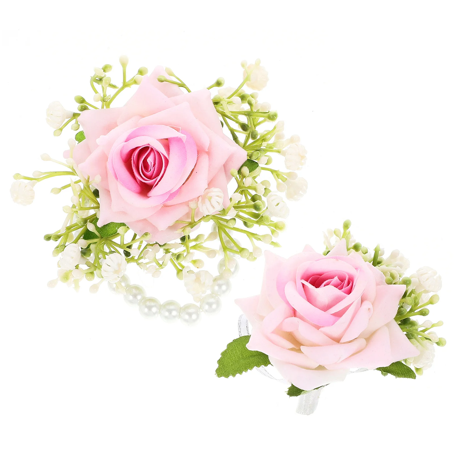 

1Set Bridal Wrist Corsage and Boutonniere Set Fresh Vivid Simulation Flowers Wedding Decoration for Mothers Grandmothers Elegant