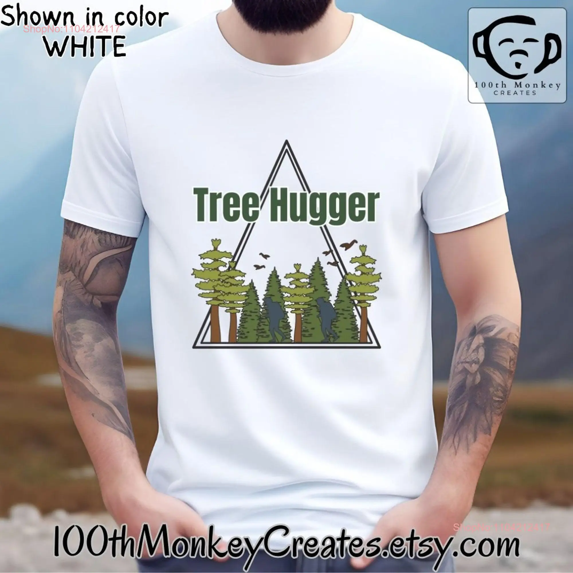 Tree Hugger T shirt Softstyle  Soft Crewneck Top Roomy Pullover Camping  long or short sleeves