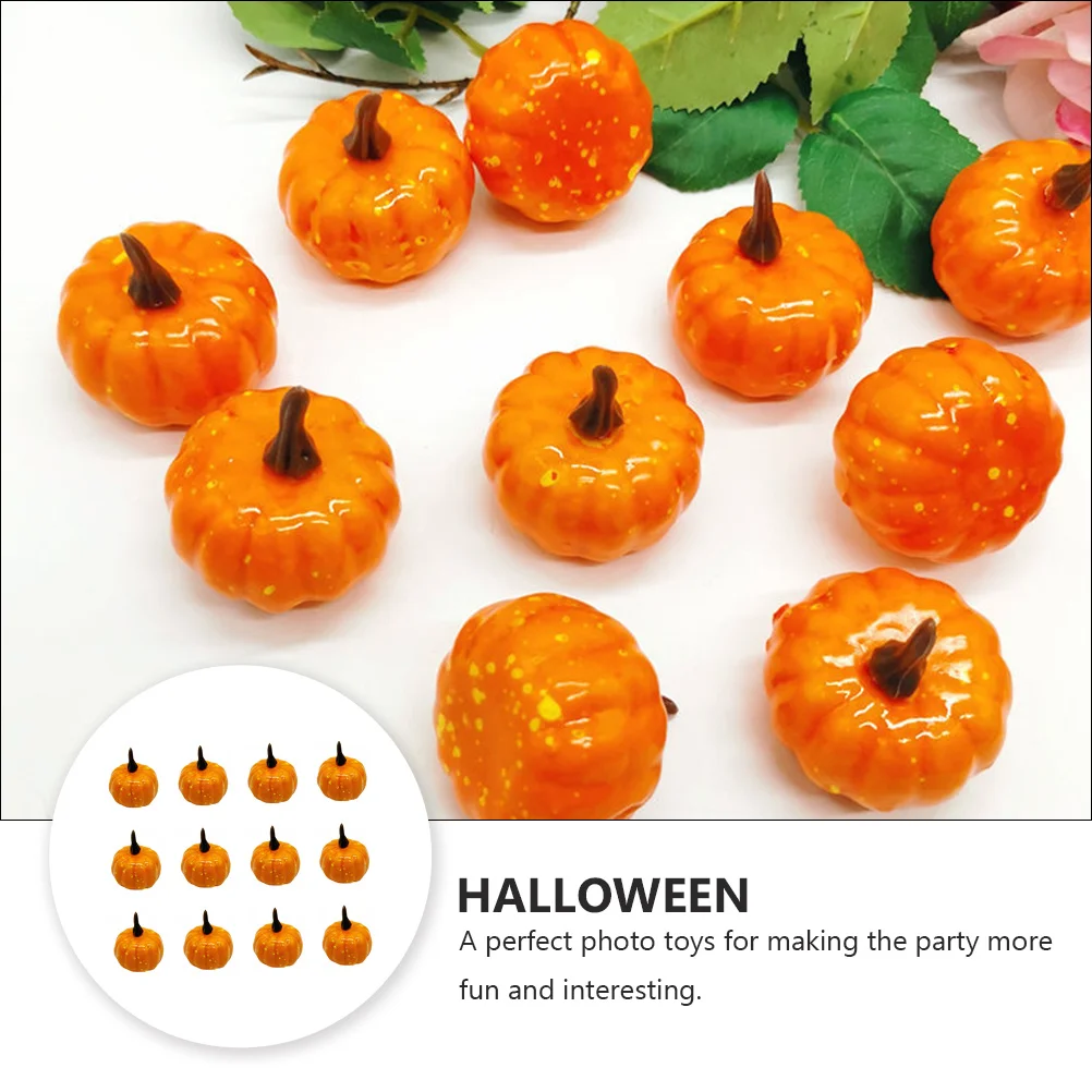 

12Pcs Decorative Pumpkin Props Fine Craftsmanship Amusing Atmosphere for Party Halloween Festival Photo Background