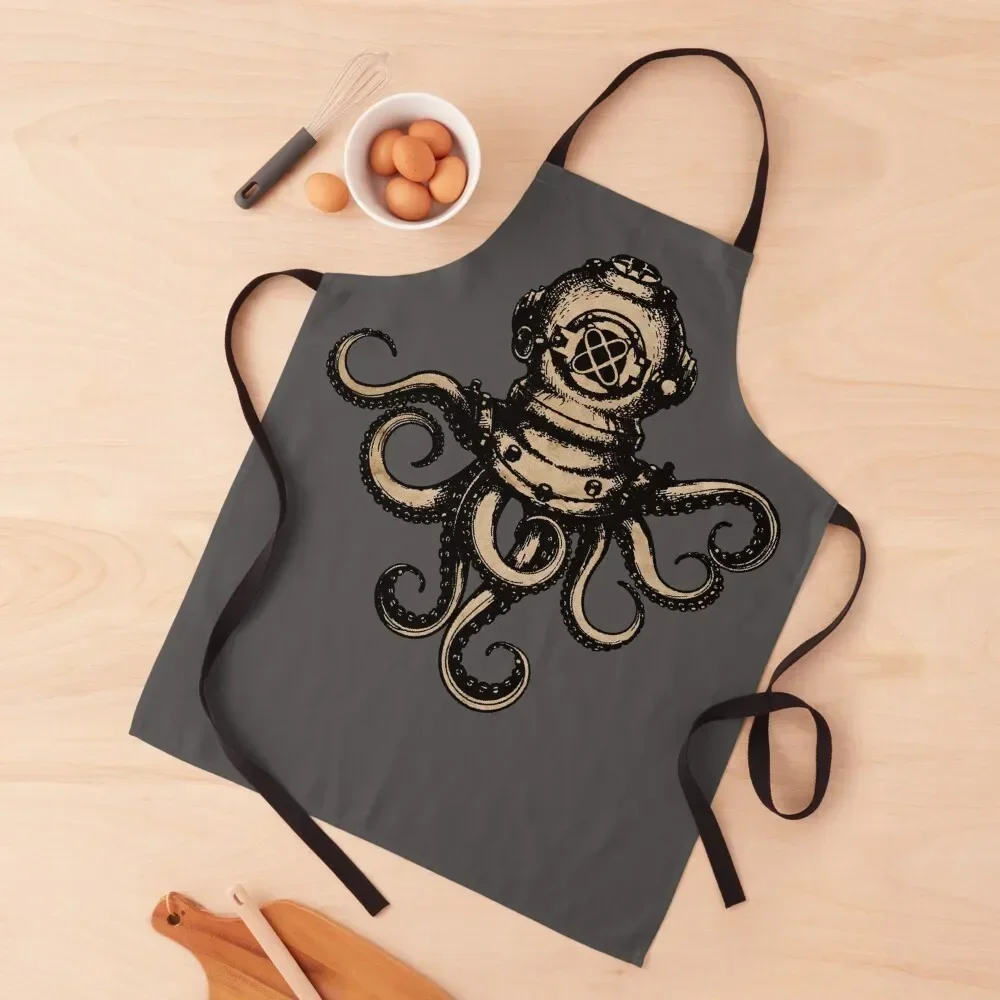 

Steampunk Octopus Apron beauty master Manicurists for women with pocket Custom Apron