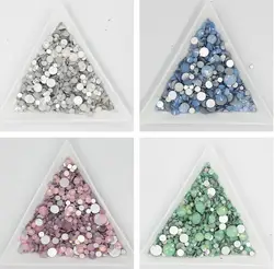 All Sizes Blue/Green/White/Pink Opal Crystal Nail Art Rhinestone decorations 3D Flatback Glass Non HotFix Garment