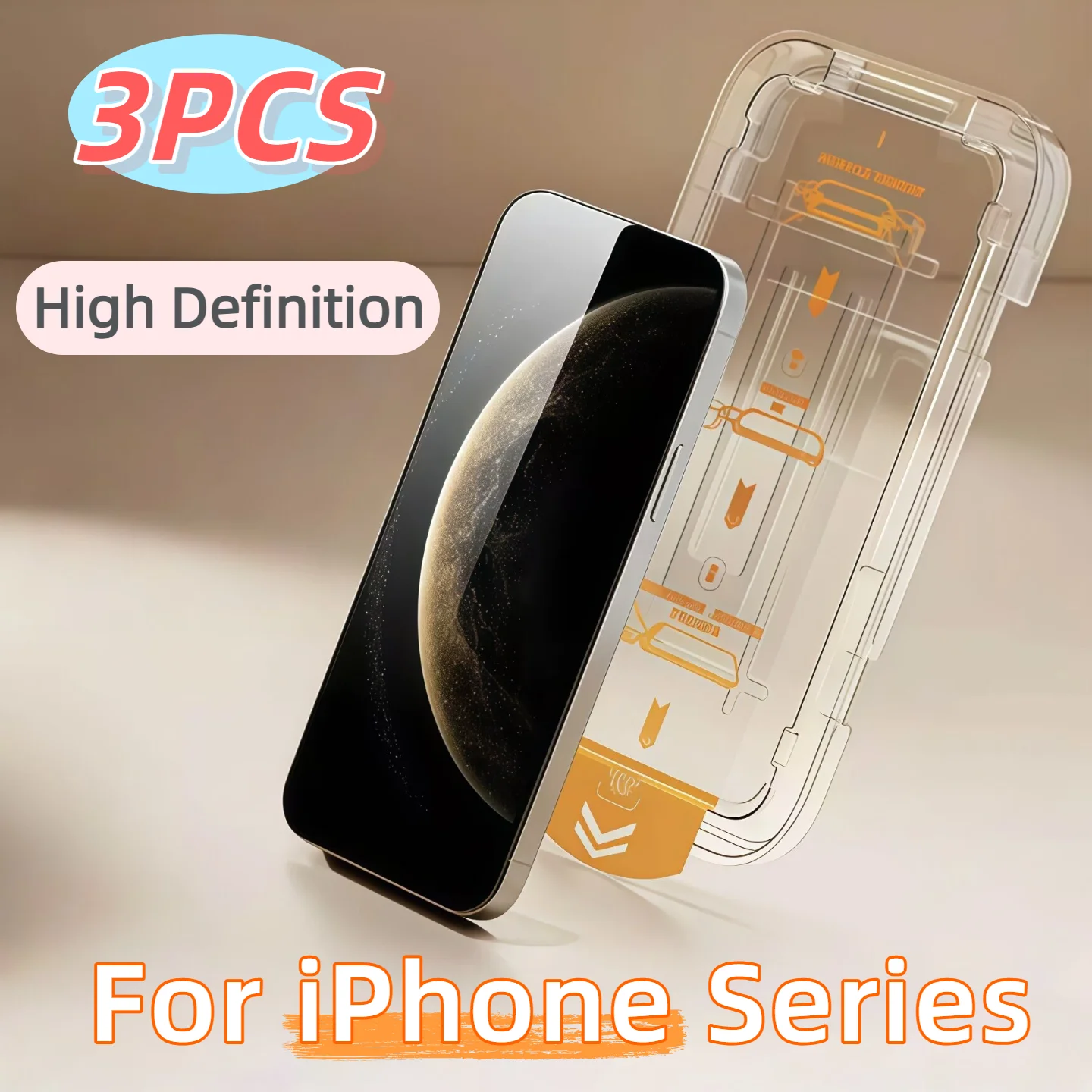 

3pcs Tempered Glass Screen Protector For iPhone 17E 16 15 Pro Max 14 Plus 13 12 Mini 11 XR XS HD Ultra Clear Anti-Scratch