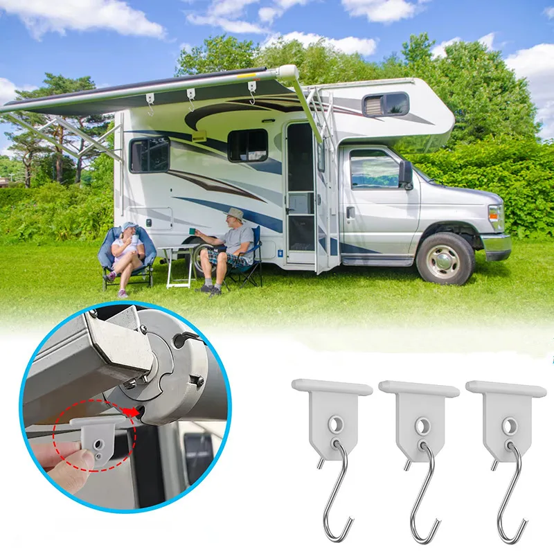 

10 шт. S-образные крючки для тентов для кемпинга на колесах с двойными отверстиями, металлические вешалки для вечеринок, подвесные аксессуары для кемпера