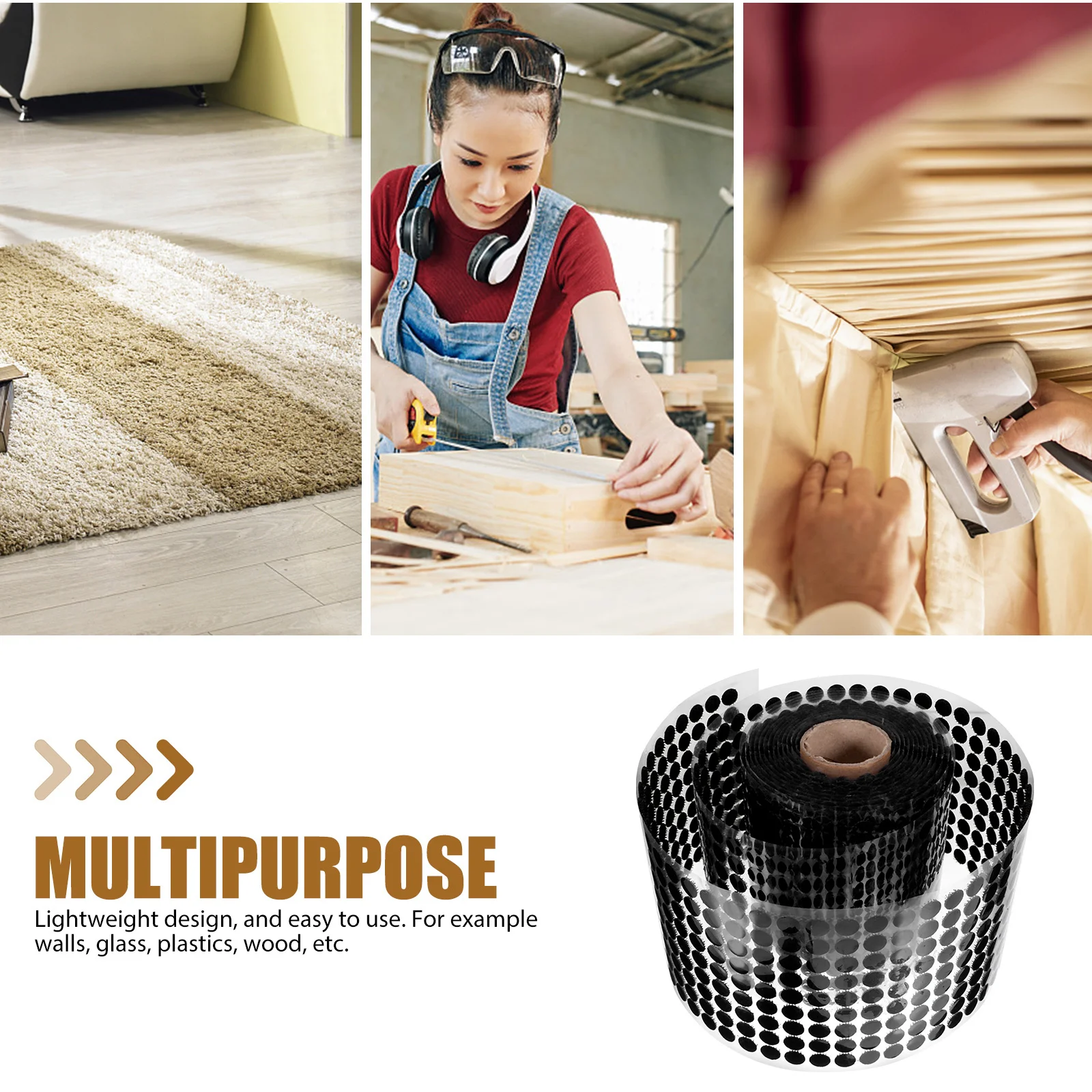 1000 قطعة خطاف خلفي حلقة أشرطة متينة السجاد القابضون للمنزل المطبخ الحمام عدم الانزلاق البساط منصات لاصقة قوية مزدوجة الوجهين