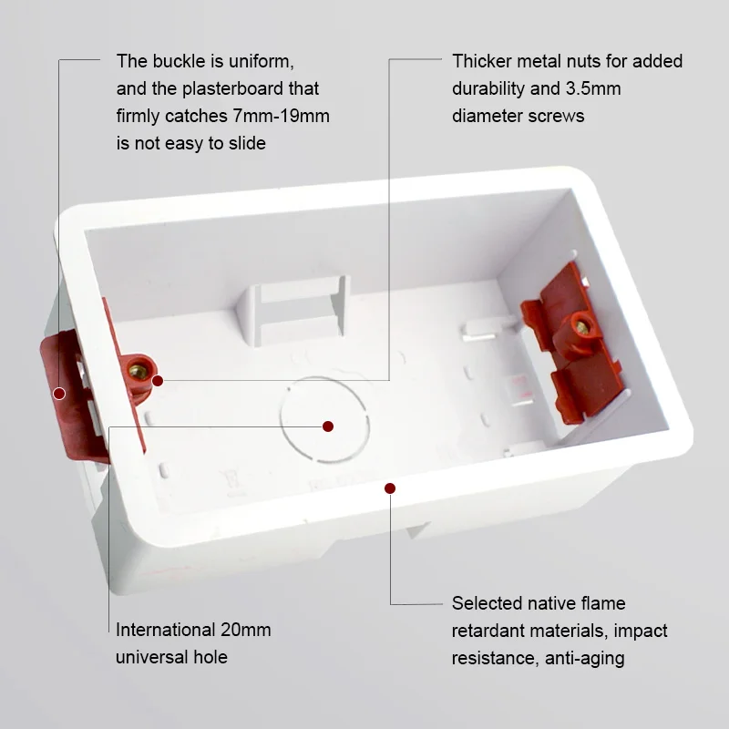 Avoir Drywall Installation Box 146 Type 45mm Depth Gypsum Board Mounting Boxes Plastic Wall Power Socket Switch Plasterboad Box