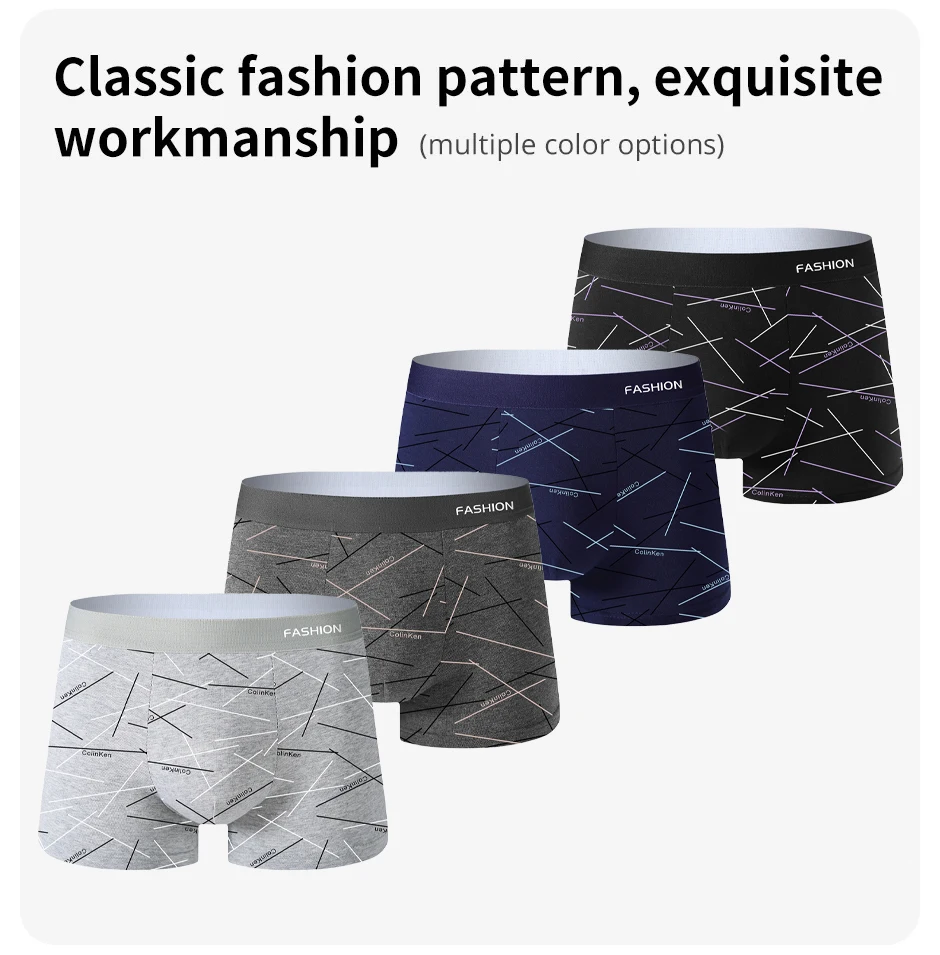 4er-Pack Herren-Boxershorts, weich, bequem, modisch, gesundheitsfördernd, für Sport und Freizeit, Herren-Unterwäsche – Detail 5