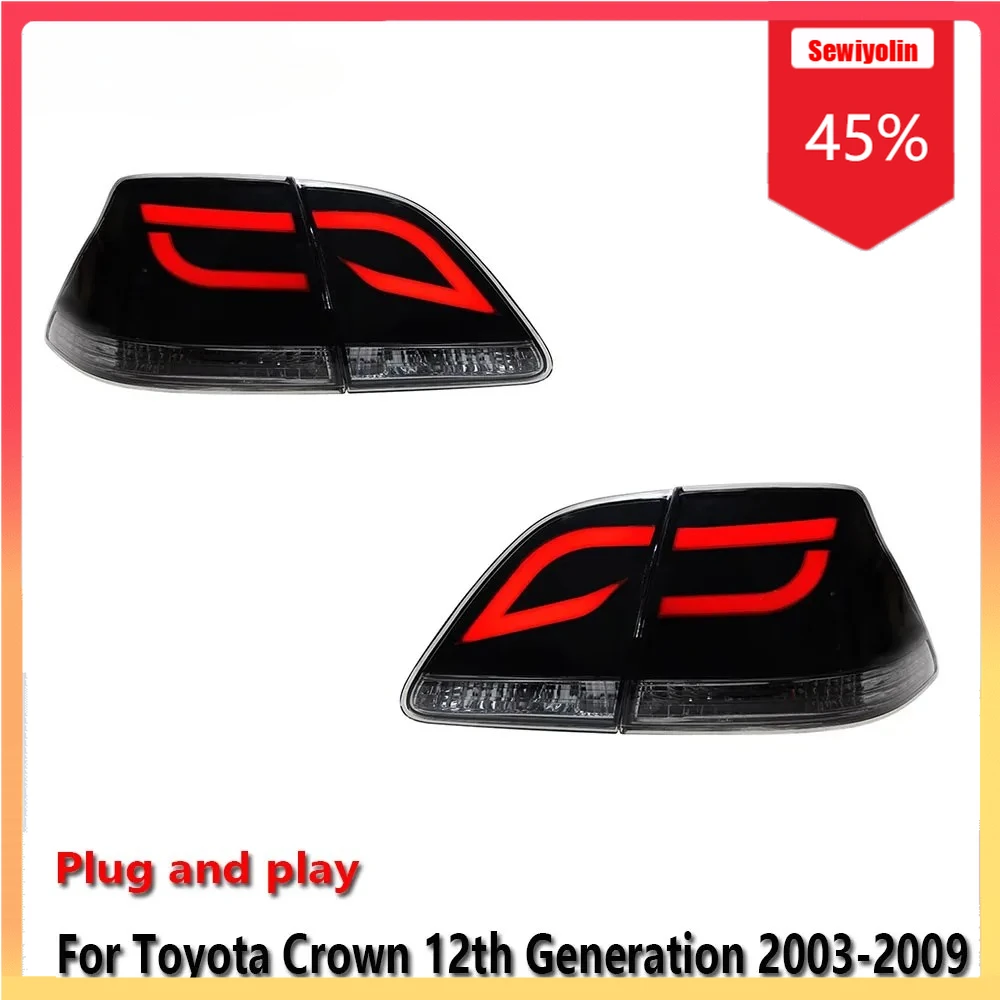 

Автомобильный светодиодный задний фонарь, автомобильные детали для Toyota Crown 12-го поколения 2003-2009, противотуманные DRL, стоп-сигнал поворота, лампа Plug and Play