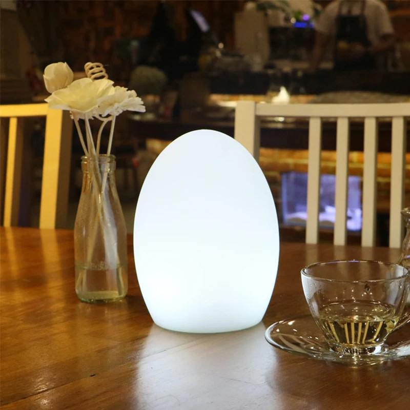 PLLY-LED Em Forma de Ovo Lâmpada de Mesa, Luz de Mesa Criativa, Luminescência Cor, Impermeável, Decoração Moderna, Restaurante, Criança