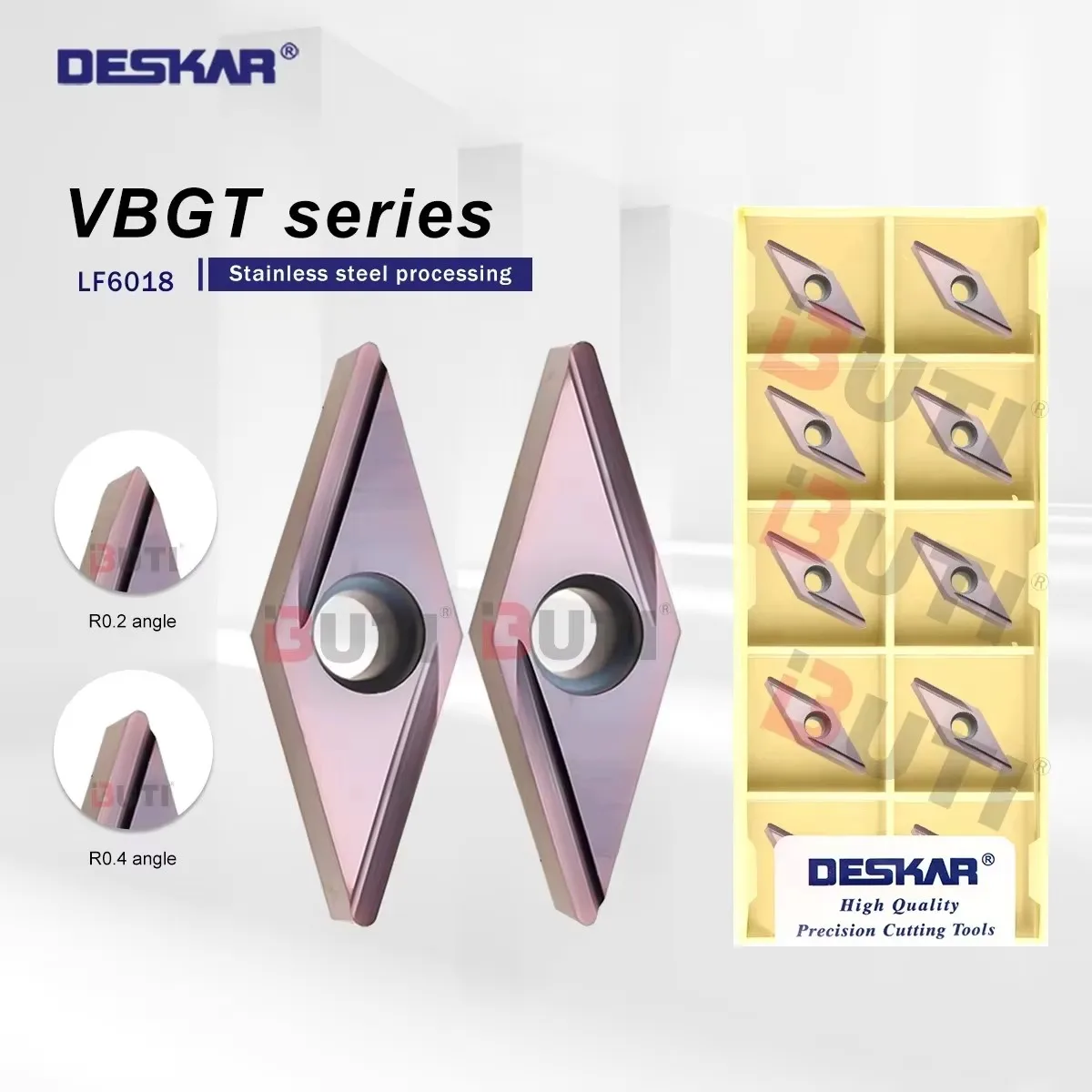 

DESKAR 100% Original VBGT110302R-Y VBGT110303L-Y VBGT110904R-Y VBGT 110304L-Y LF6018 Stainles Steel Machining Tool Turning Blade