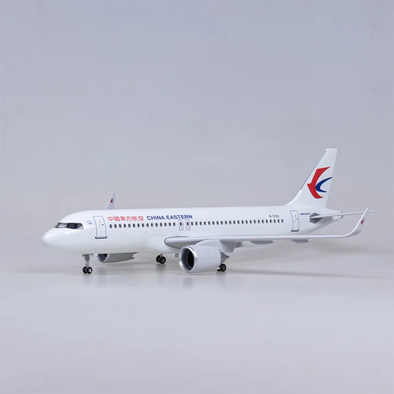 1/80 Large Scale Airplanes China Eastern A320Neo Diecast Resin Model Airplanes Kit with Stand For Collection Display or Gift
