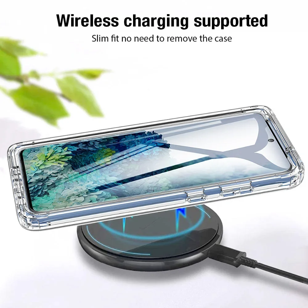 360 Full Body Protection Transparent Phone Case For Samsung S24 S23 Ultra S22 Plus S21 FE 5G Shockproof PC TPU Front Clear Cover