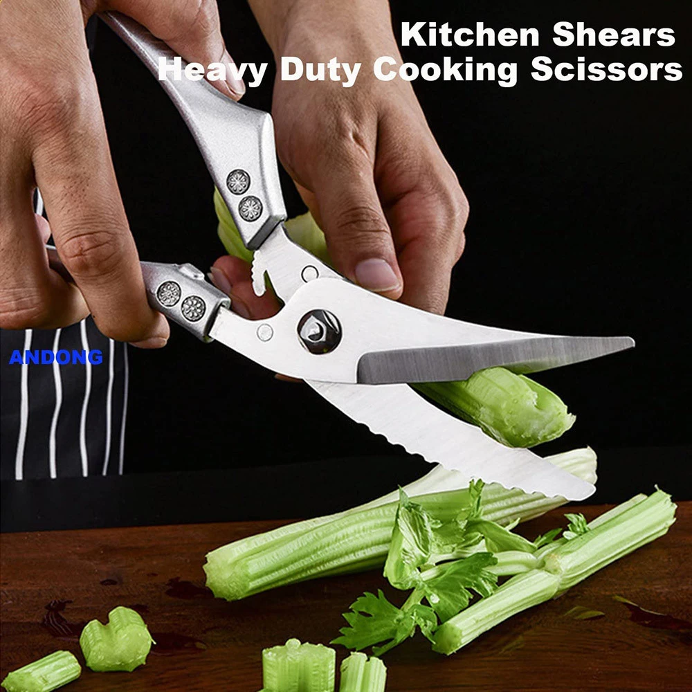 Professional Chicken Bone Scissors Stainless Steel Meat Fish Vegetables Kitchen Shears Cutter Ultra Sharp Kitchen Scissors