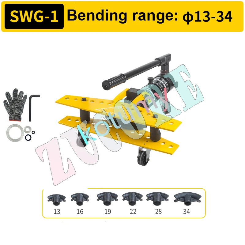 10T الهيدروليكية حديد التسليح بندر دليل الانحناء آلة الأنابيب الانحناء أداة أنابيب الحديد المجلفن أنابيب الصلب 13-34 مللي متر أنبوب الصلب غير الملحوم