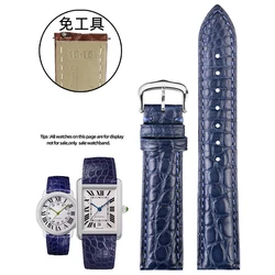 Crocodile Skin Watch Strap For CARTIER Tank CLÉ DE Black Leather Watch band 16mm17mm 18mm 19mm 20mm Quick Release watchband Soft