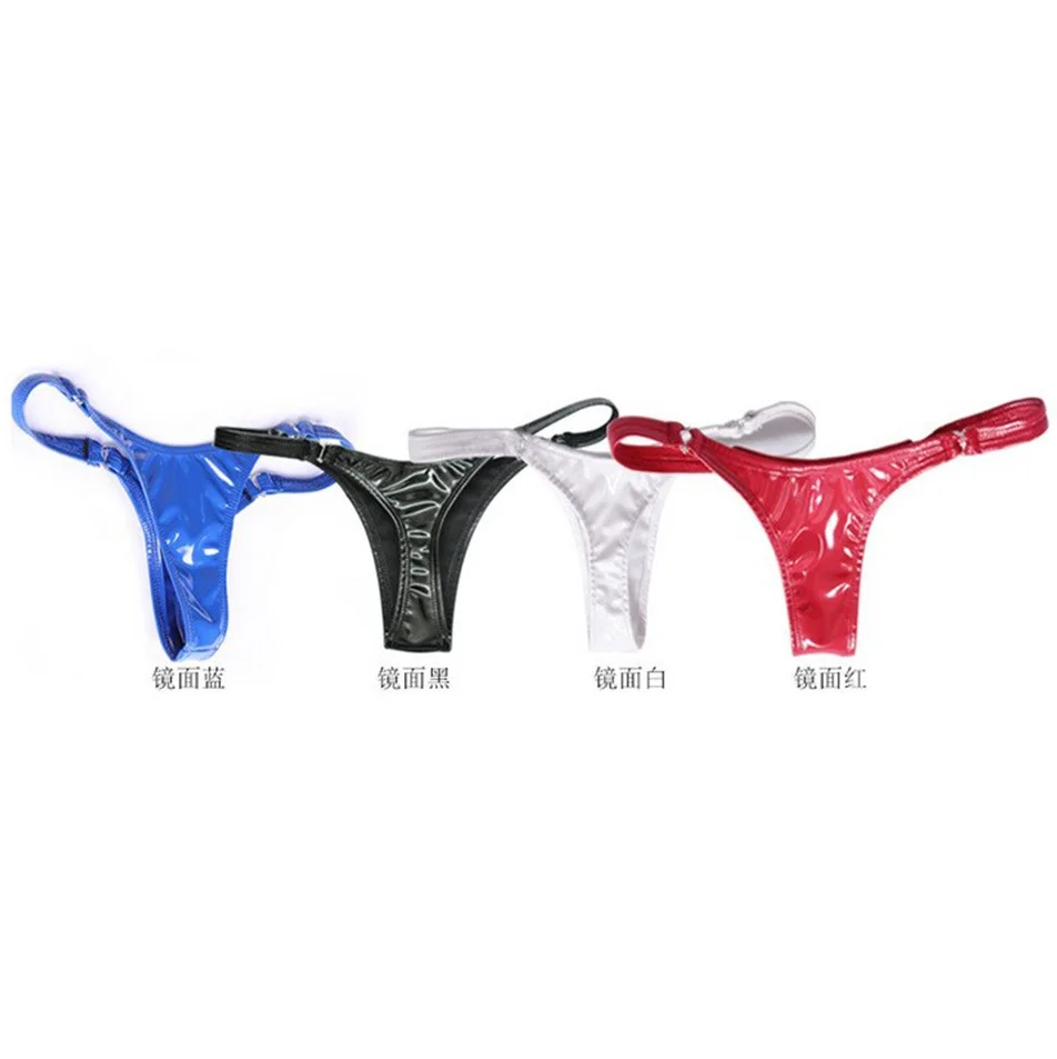 S-XXL Low Waist Narrow Crotch Lingerie Tanga High Quality PVC Latex Leather Tangas Women Sexy Underwear Thongs G-String Panties