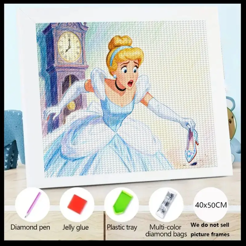 

1 шт. DIY 5D комплект алмазной живописи, волшебная Золушка, принцесса, полуночные тапочки, сцена, полная дрель, кристалл, горный хрусталь, драгоценный камень, искусство для рекламы
