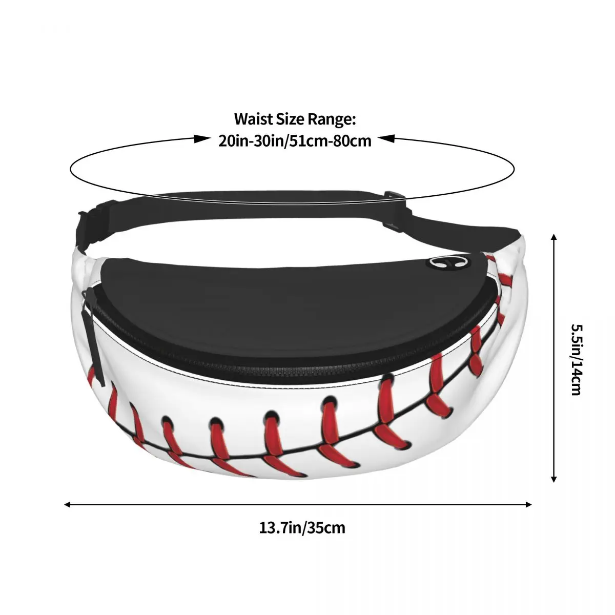 Baseball Ball Lace Seam Fanny Bag Customized Softball Crossbody Waist Pack Men Women Cycling Camping Phone Money Pouch