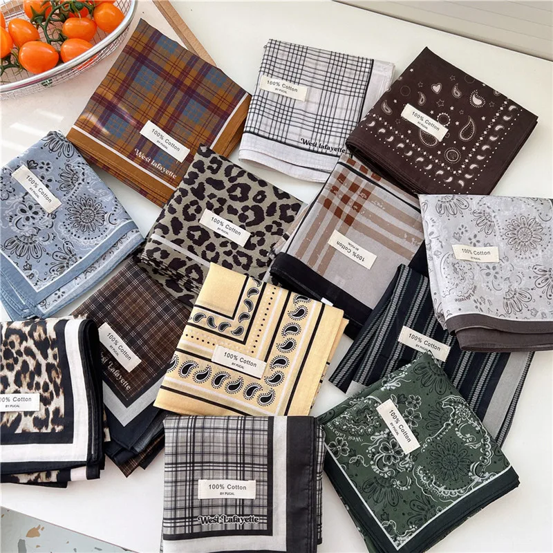

Geometric Patterns Print Cotton Square Scarf Kerchief Neck Wraps for Women Neckband Scarves Neckerchief Headscarf Headwear 55cm