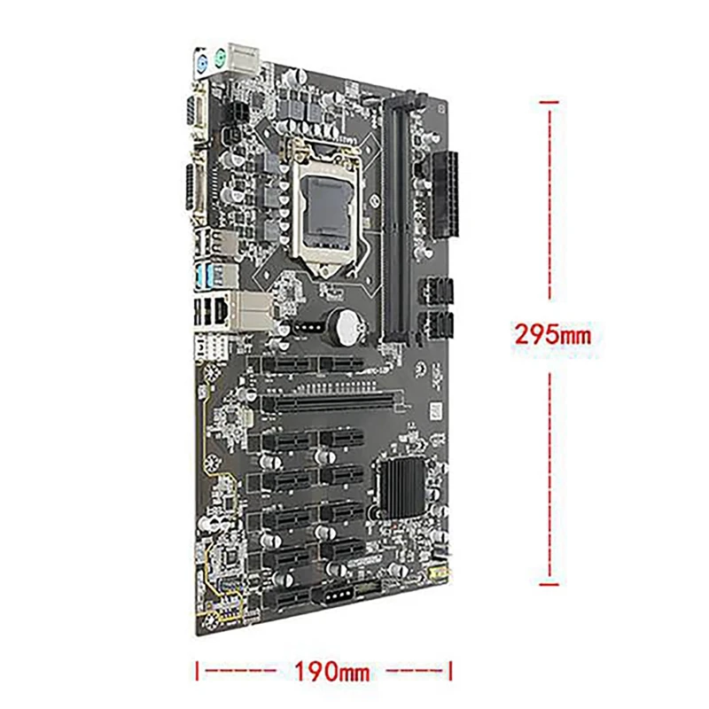 Hot-A39R-B250B BTC Mining Motherboard With Graphics Power Cable+24Pin Power Cable+Switch Cable 12 PCI-E Slot LGA1151 DDR4 RAM