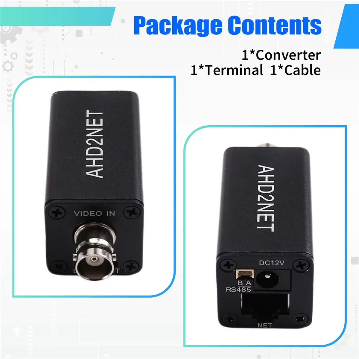 Dynamic AHD/TVI/CVI/CVBS to IP Video Encoder 1080P for ONVIF for NVR RJ45 for Analog Security Camera Conversion,Without POE